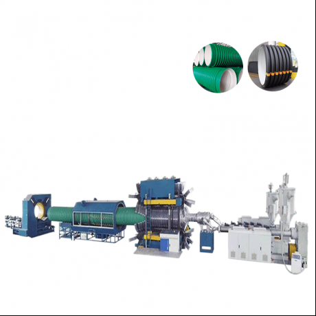 HDPE، PP عمودی ډول ډبل دیوال نالیه شوی پایپ او د PVC ریب شوی پایپ اخراج لاین